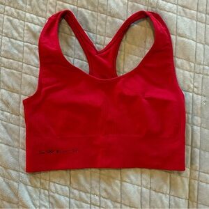 Swedish Stockings red/crimson/lipstick eco sports bra, size small